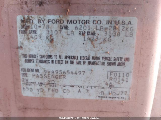 1979 LINCOLN MARK VI 9Y89S654497 Photo 8