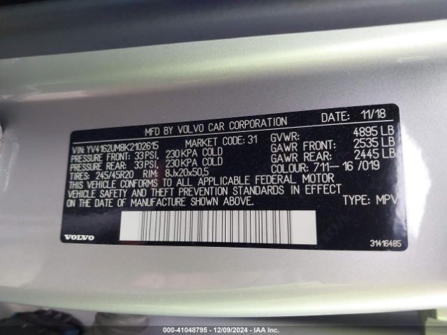 YV4162UM8K2102615 Volvo Xc40 T5 R-design