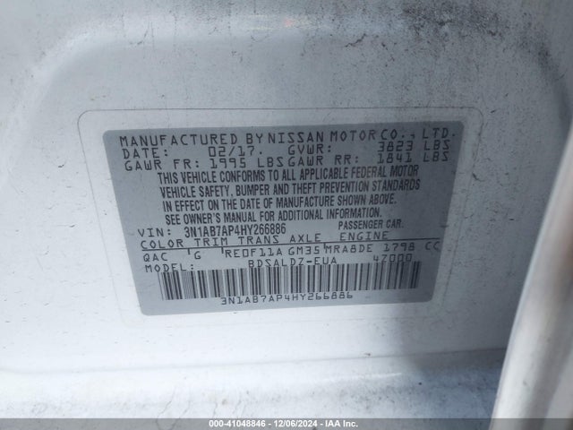 Nissan SENTRA SV 2017 3N1AB7AP4HY266886 Image 9