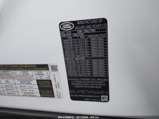 SALKP9E74PA044515 Land Rover Range Rover P530 Se