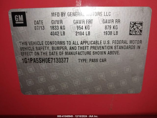 1G1PA5SH0E7130377 Chevrolet Cruze Ls Auto