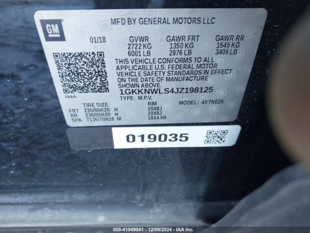 1GKKNWLS4JZ198125 GMC Acadia Slt-2