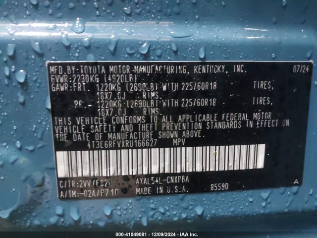 4T3E6RFVXRU166627 Toyota Rav4 Hybrid Xse