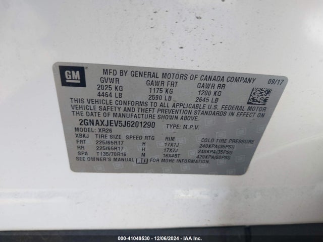Chevrolet EQUINOX LT 2018 2GNAXJEV5J6201290 Image 9