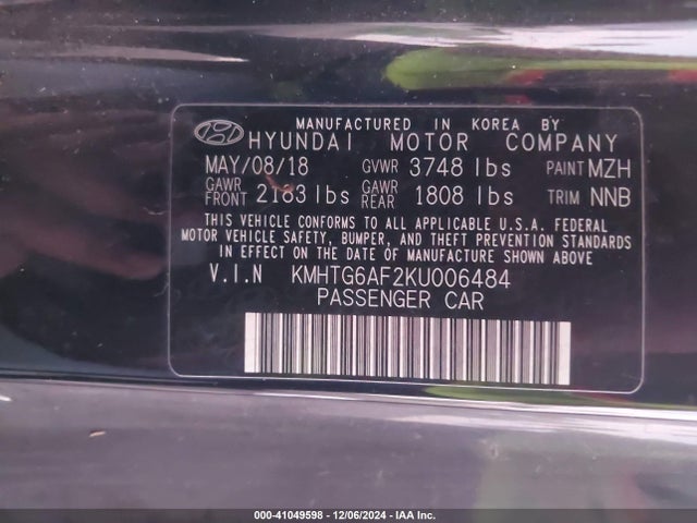 Hyundai Veloster 2.0 2019 KMHTG6AF2KU006484 Image 9