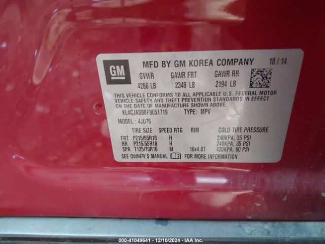 KL4CJASB8FB051719 Buick Encore