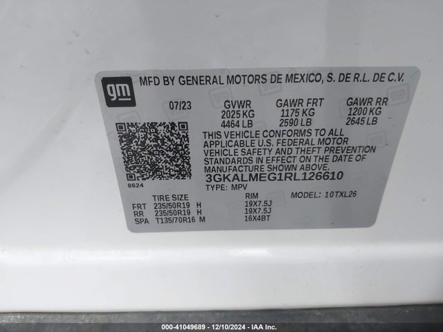 3GKALMEG1RL126610 GMC Terrain Fwd Sle