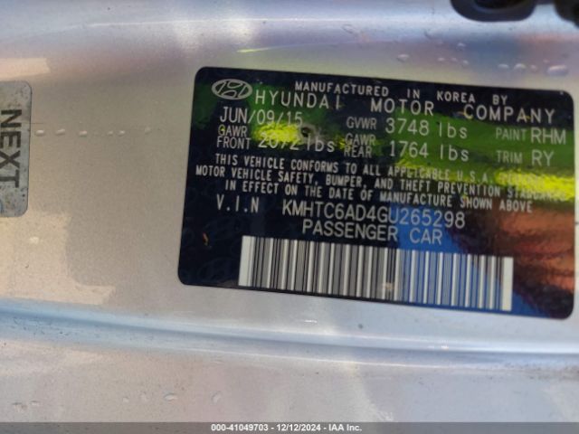 KMHTC6AD4GU265298 Hyundai Veloster