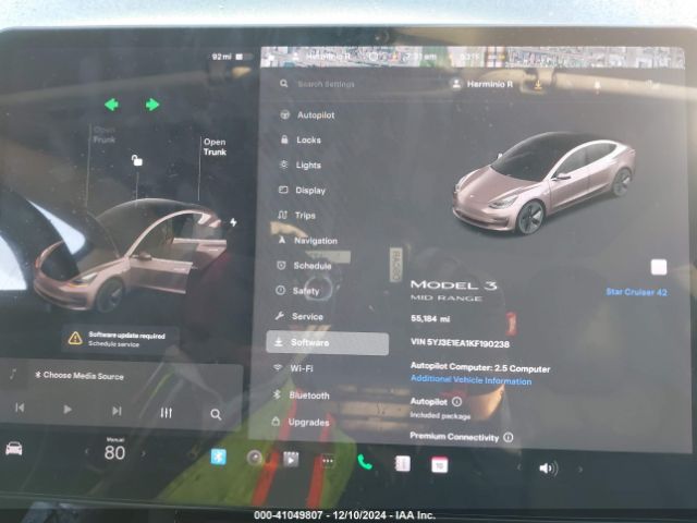5YJ3E1EA1KF190238 Tesla Model 3 Long Range/mid Range/standard Range/standard Range Plus