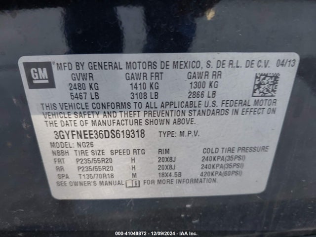 2013 CADILLAC SRX 3GYFNEE36DS619318 Photo 8