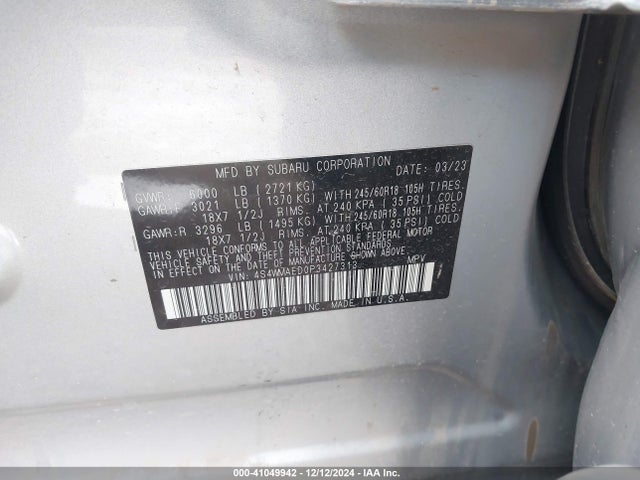 4S4WMAED0P3427313 Subaru Ascent Premium 7-passenger