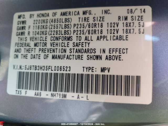 5J8TB3H35FL006523 Acura RDX