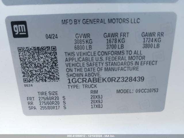 1GCRABEK0RZ328439 Chevrolet Silverado 1500 2wd  Standard Bed Custom