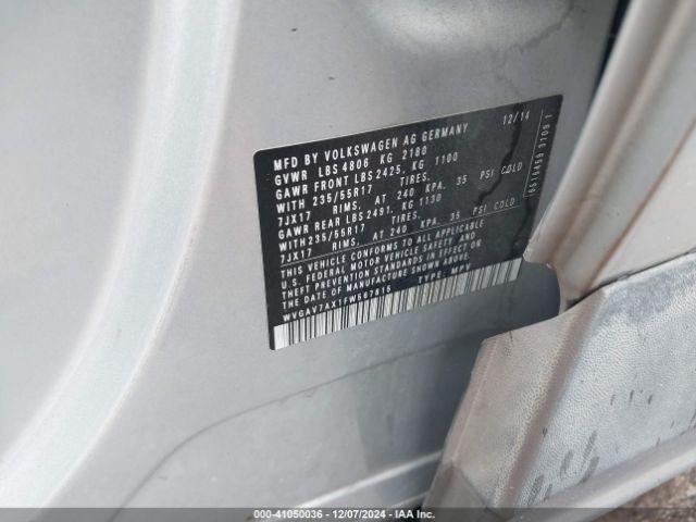 WVGAV7AX1FW567815 Volkswagen TIGUAN SE