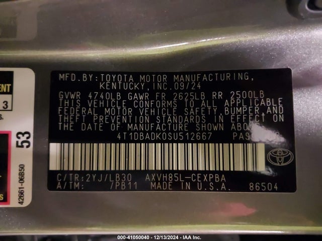 Toyota CAMRY XSE 2025 4T1DBADK0SU512667 Image 9
