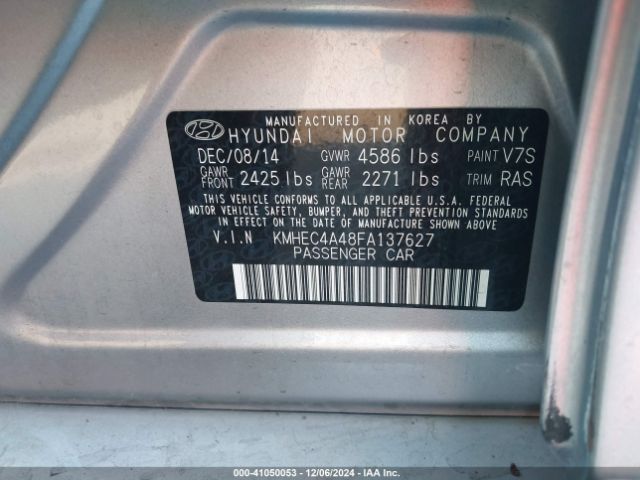 KMHEC4A48FA137627 Hyundai SONATA HYBRID