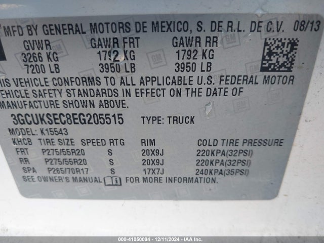 Chevrolet Silverado 1500 2lz 2014 3GCUKSEC8EG205515 Image 9