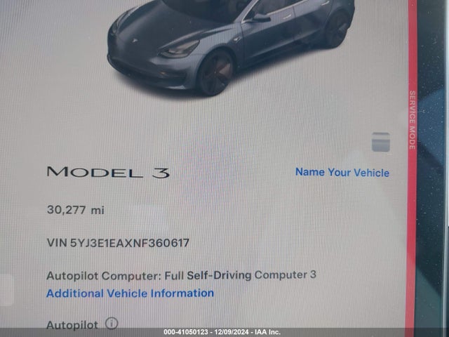 2022 TESLA MODEL 3 5YJ3E1EAXNF360617 Photo 6