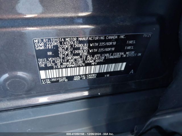 2T3E6RFV8MW027976 Toyota Rav4 Hybrid Xse
