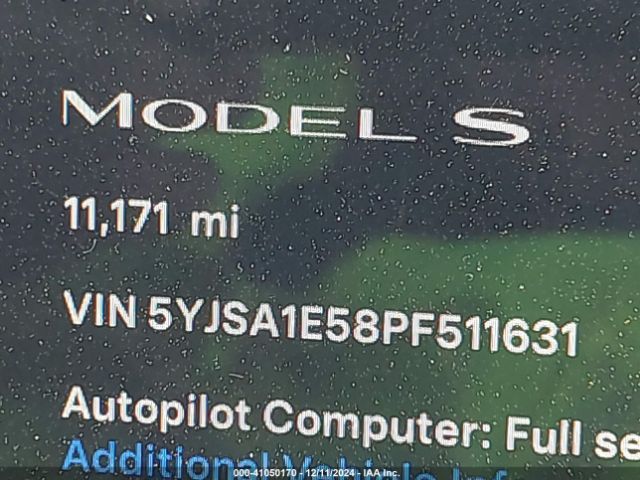 5YJSA1E58PF511631 Tesla Model S Dual Motor All-wheel Drive/standard Range