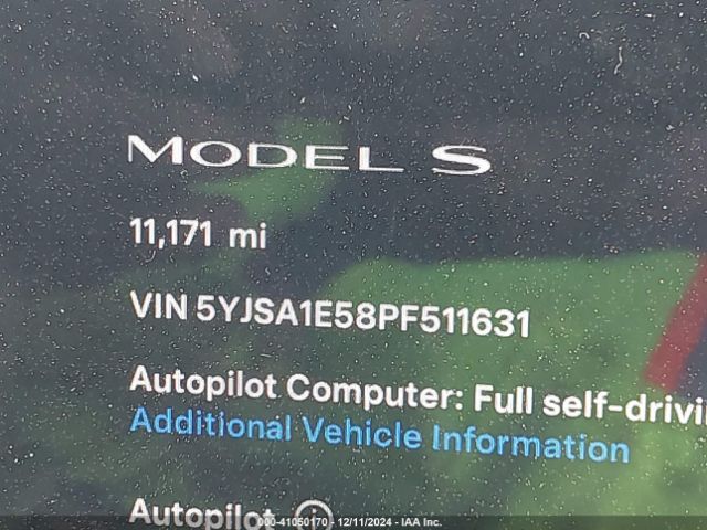 5YJSA1E58PF511631 Tesla Model S Dual Motor All-wheel Drive/standard Range