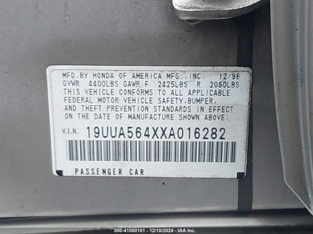 1999 ACURA TL 19UUA564XXA016282 Photo 8