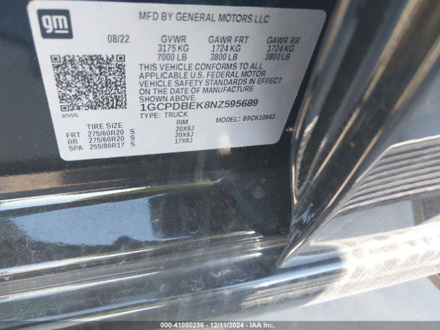 1GCPDBEK8NZ595689 Chevrolet Silverado 1500 4wd  Short Bed Custom