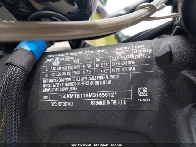 2021 INDIAN MOTORCYCLE CO. SCOUT 56KMTB116M3165612 Photo 9