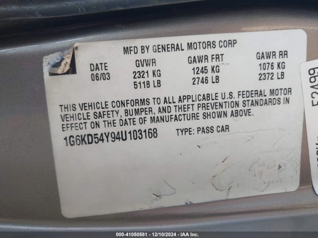 2004 CADILLAC DEVILLE 1G6KD54Y94U103168 Photo 8