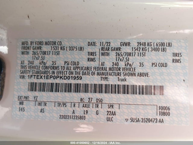 Ford F-150 Xl 2023 1FTEX1EP0PKD01959 Image 9