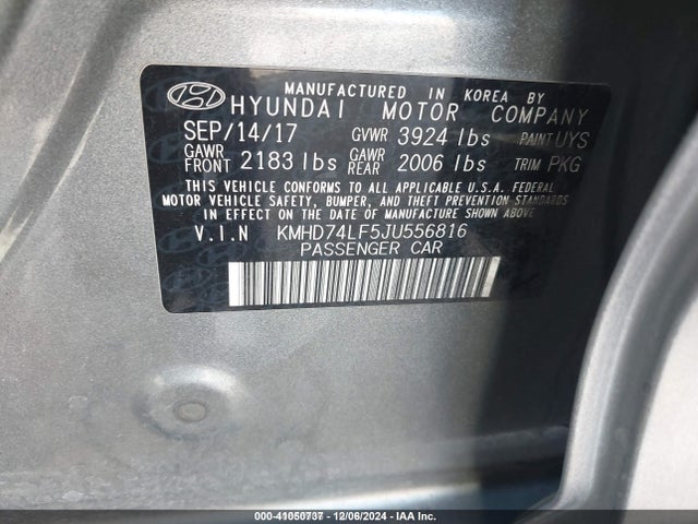 Hyundai mpi nu 2018 KMHD74LF5JU556816 Image 9