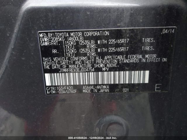 JTMRFREV3EJ004754 Toyota Rav4 Xle