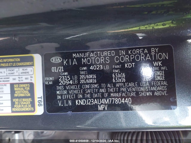 KIA SOUL LX 2021 KNDJ23AU4M7780440 Image 9