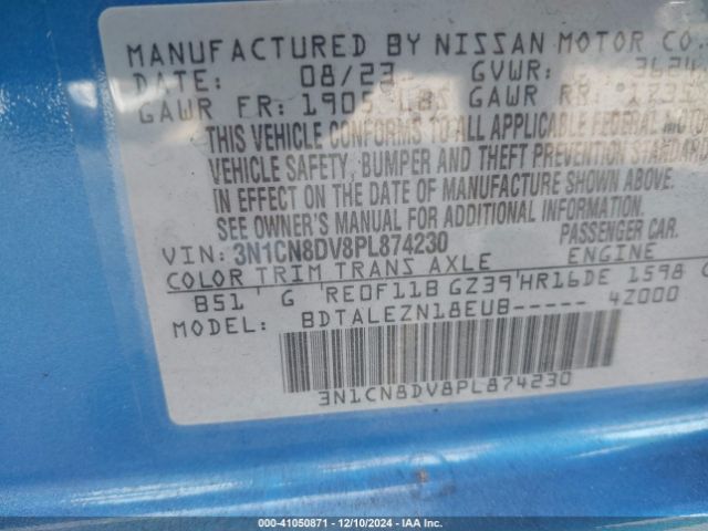 3N1CN8DV8PL874230 Nissan Versa 1.6 S Xtronic Cvt