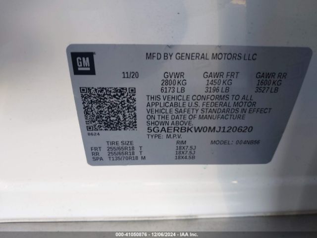 5GAERBKW0MJ120620 Buick Enclave Fwd Essence