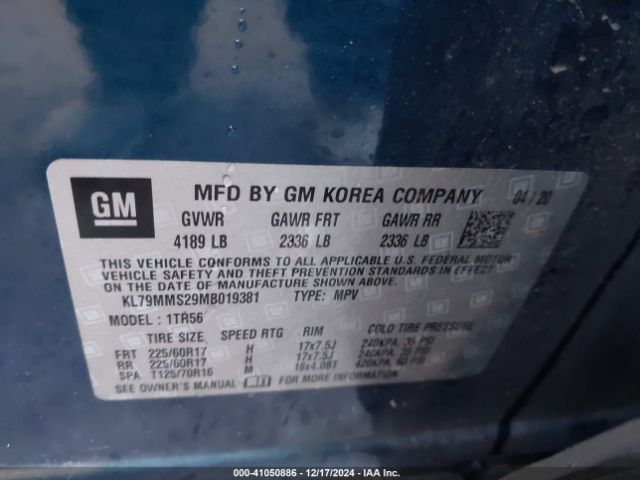 KL79MMS29MB019381 Chevrolet Trailblazer Fwd Ls