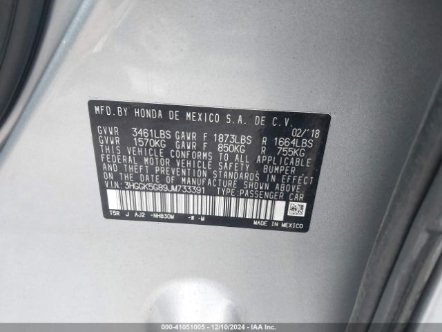 3HGGK5G89JM733391 Honda FIT EX