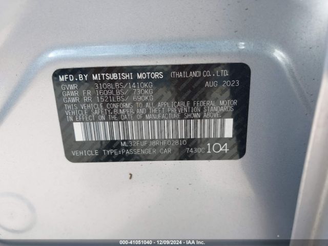 ML32FUFJ8RHF02810 Mitsubishi Mirage G4 Es