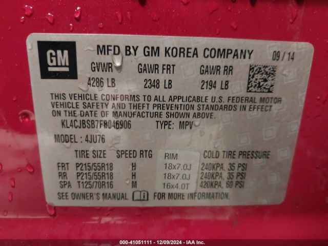 KL4CJBSB7FB046906 Buick Encore Convenience