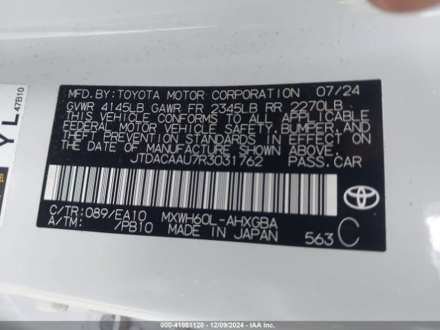 2024 TOYOTA PRIUS JTDACAAU7R3031762 Photo 8