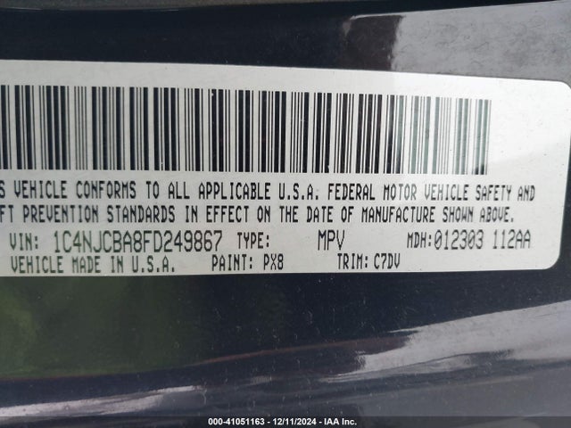 Jeep Compass Sport 2015 1C4NJCBA8FD249867 Image 9