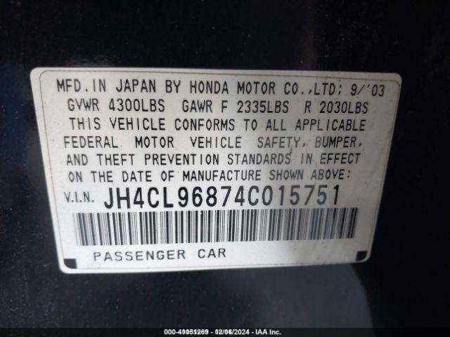 2004 ACURA TSX JH4CL96874C015751 Photo 8