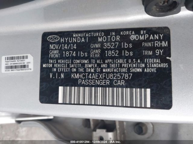 KMHCT4AEXFU825787 Hyundai ACCENT GLS