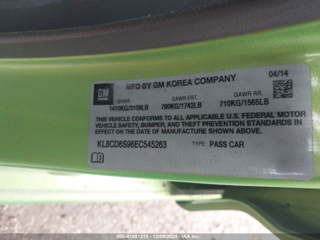 KL8CD6S96EC545263 Chevrolet Spark 1lt Auto