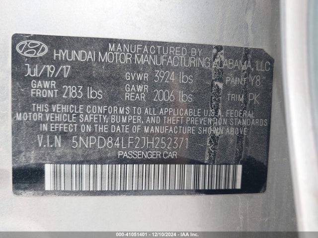 Hyundai mpi nu 2018 5NPD84LF2JH252371 Image 25