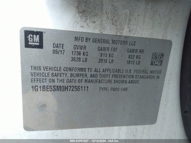 Chevrolet Cruze Lt Auto 2017 1G1BE5SM0H7256111 Image 9