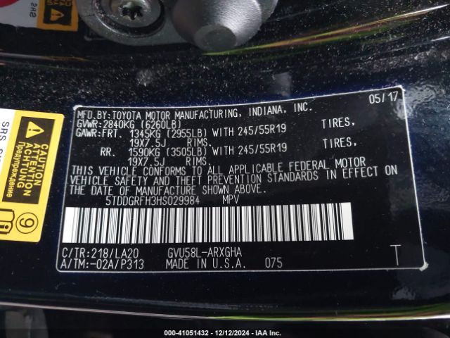5TDDGRFH3HS029984 Toyota Highlander Hybrid Limited Platinum