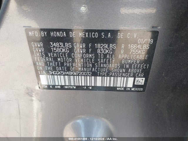 Honda FIT LX 2019 3HGGK5H48KM720032 Image 9