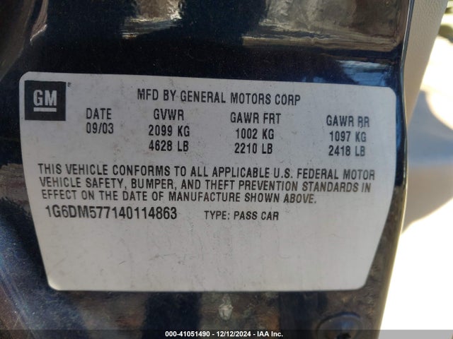 2004 CADILLAC CTS 1G6DM577140114863 Photo 8