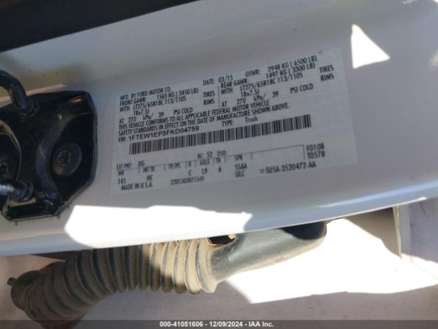 1FTEW1EP5FKD04759 Ford F-150 Lariat